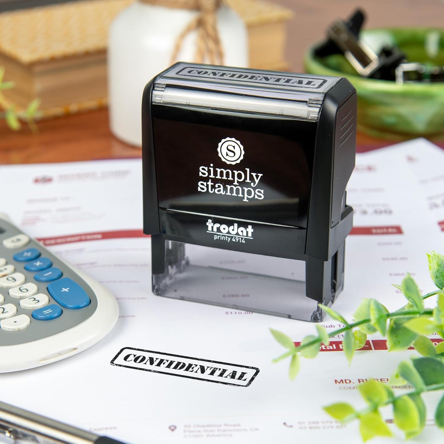 Confidential Office Stamp | 4 Different Sizes | 20 Designs | Multiple Color Options | Perfect for Quick Validation of Office Documents (Confidential, Xtra Large)