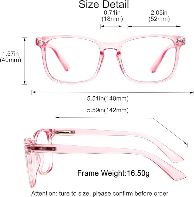 YEIN Bifocal Reading Glasses with Blue Light Blocking Lenses, Bifocal Reader for Women, Vintage Square frame with Spring Hinge (+0.00/+2.00 magnification)