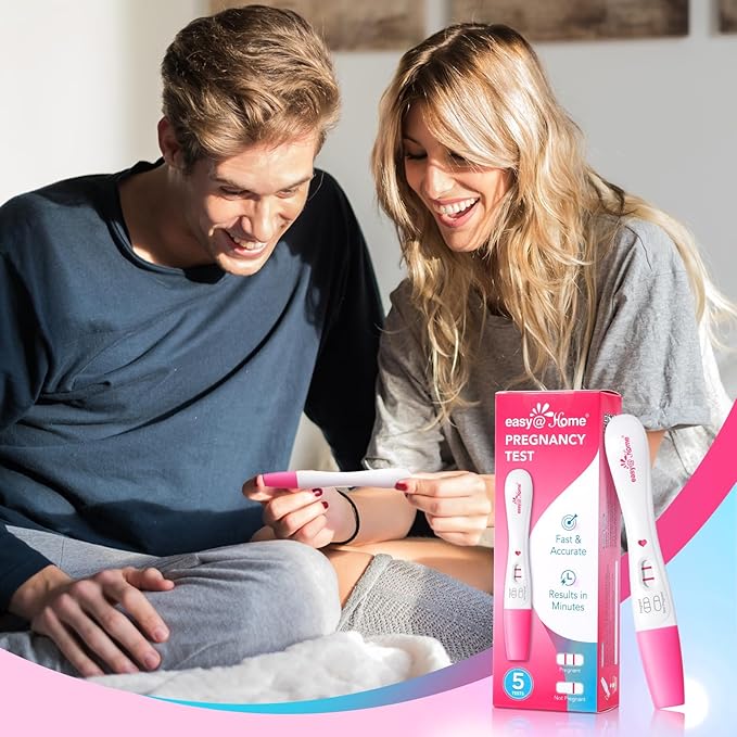 Easy@Home Smart Timing Pregnancy Test: Accurate Early hCG Detection - Fast Results & Easy to Use at-Home Tests with Love Heart Indicator | 5 Pack