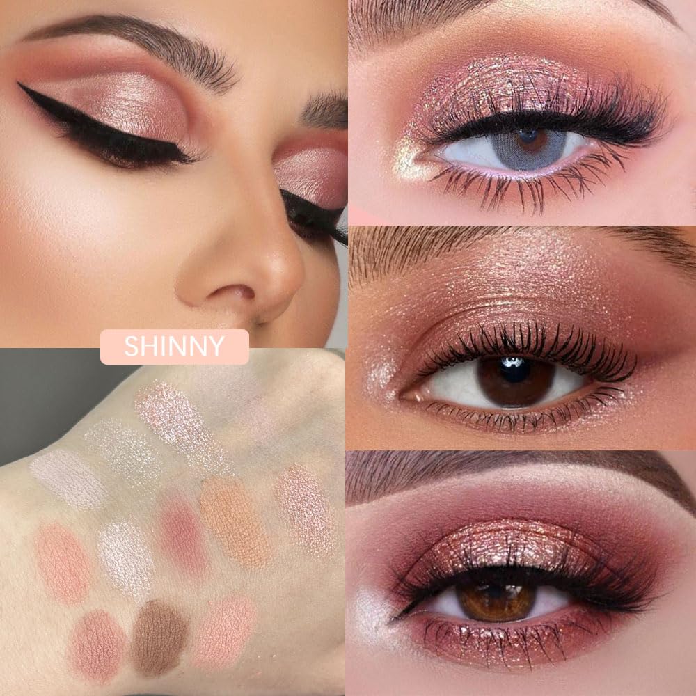 12 Colors Nude White Orange Matte Shimmer Eyeshadow Palette for Eye Makeup,High Pigmented Brown Eye Shadow Primers Powder Palet de sombras de ojos