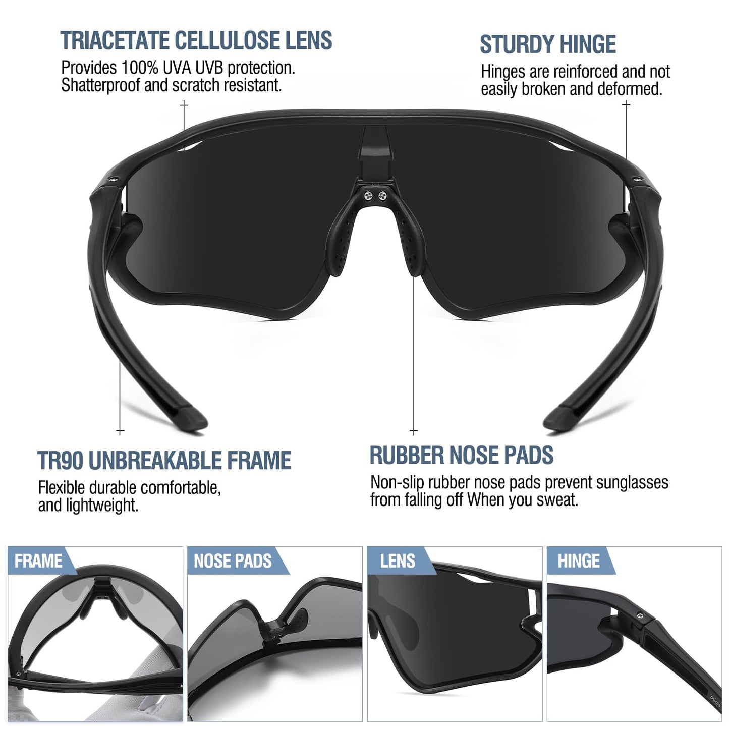 DUCO Kids Sunglasses Youth Baseball Sun Glasses Lightweight TR90 Frame UV400 Sports Cycling Shades for Boys Girls DK268