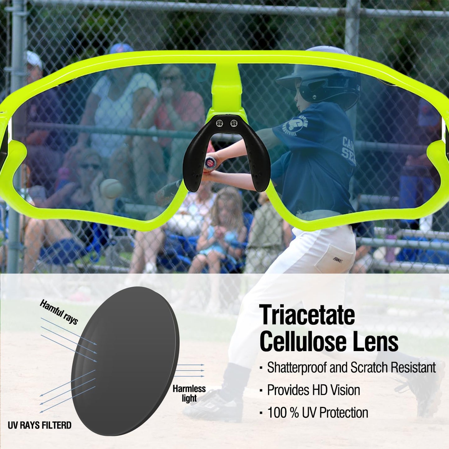 DUCO Kids Sunglasses Youth Baseball Sun Glasses Lightweight TR90 Frame UV400 Sports Cycling Shades for Boys Girls DK268