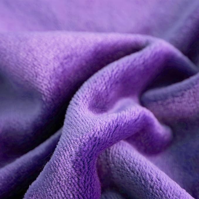SOCHOW Flannel Fleece Blanket Luxury Twin XL Size, All Season Lightweight Super Soft Cozy Blanket for Bed or Couch, Purple, 66x90 inches