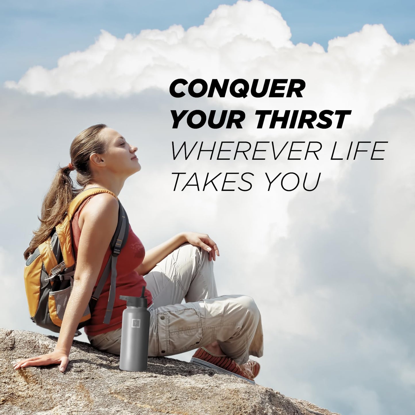 IRON °FLASK Camping & Hiking Hydration Flask, Wide Mouth, 3 Straw Lids, Stainless Steel Outdoor Water Bottle, Double Walled, Insulated Thermos, Metal Canteen - Sage Grove, 40 Oz