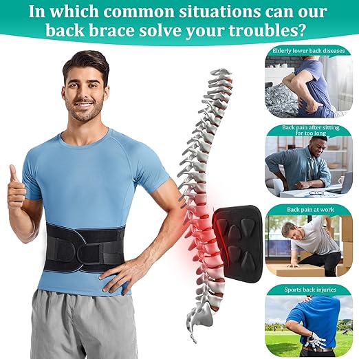Adjustable Back Brace for Lower Back Pain & Sciatica Relief - Unisex Lumbar Support Belt for Herniated Disc, Posture Correction, Breathable Design for Work, Sports (B73,Small)
