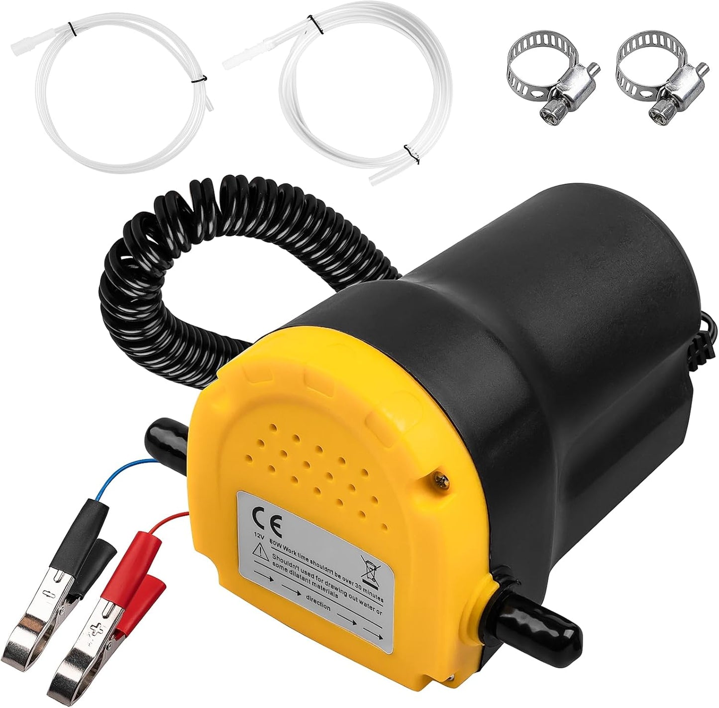 12V 60W Oil Extractor Pump, Upgraded Oil Change Pump, Diesel Fluid Transfer Pump Extractor Scavenge Suction for Car Boat Tractor Truck RV ATV