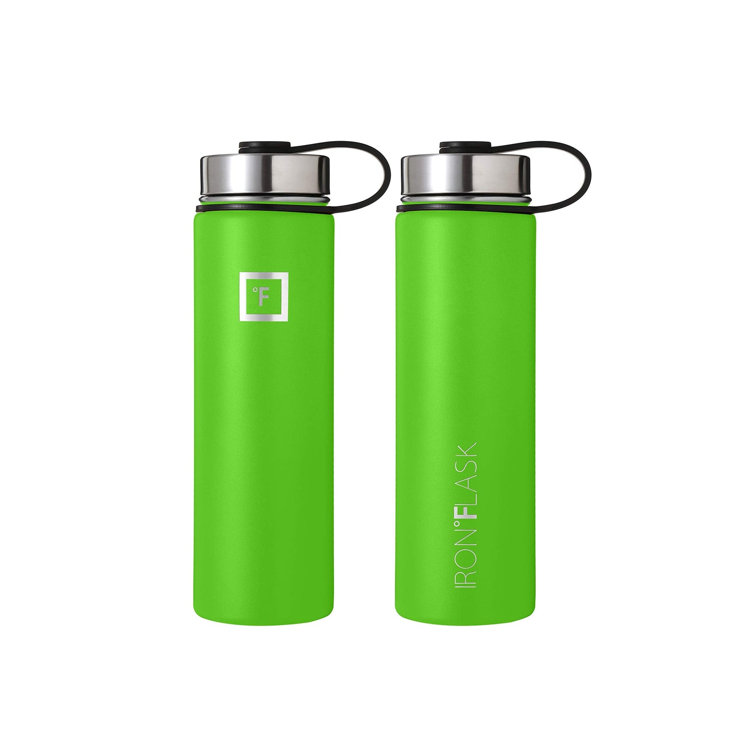 Iron Flask Sports Water Bottle - 22 Oz, 3 Lids (Straw Lid), Vacuum Insulated Stainless Steel, Hot Cold, Modern Double Walled, Simple Thermo Mug, Hydro Metal Canteen (Kiwi Green)