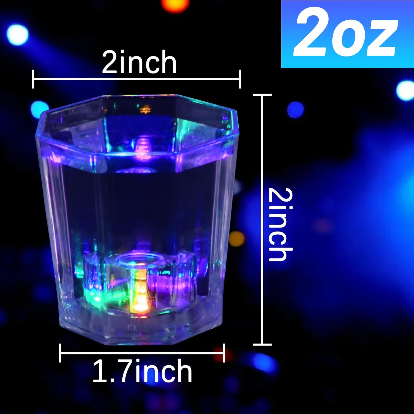Esdabem Light Up Shot Glasses Set of 24 Party Favors Adults Funny Shot Glasses Led Shot Glasse Glow in the Dark Party Shot Glass Party Cups Decorations for Birthday Wedding Bachelorette Parties