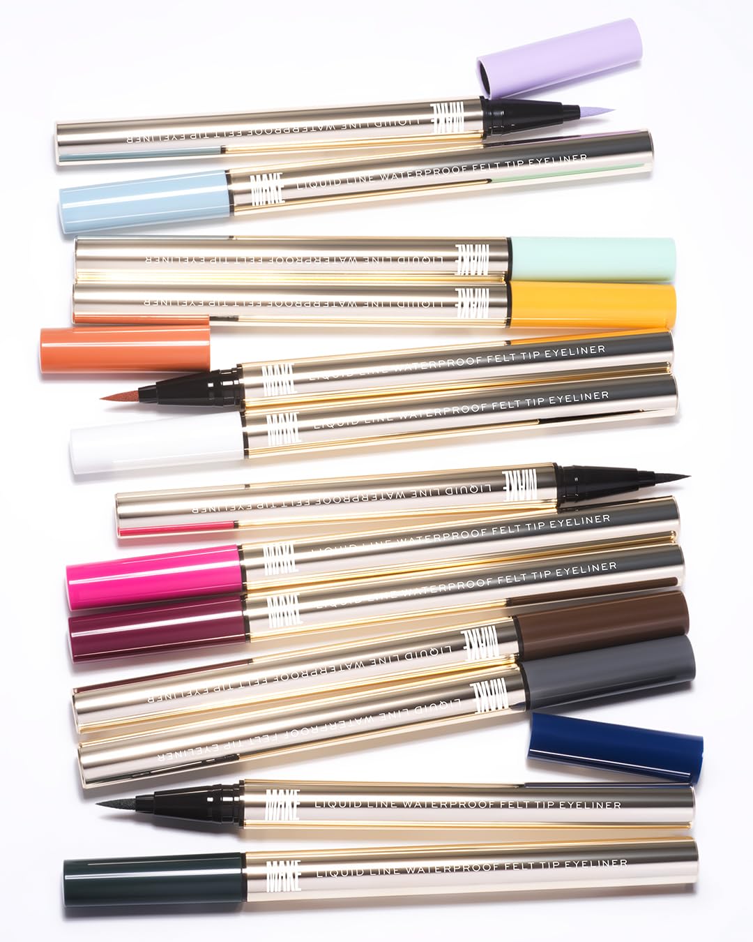 MAKE Beauty Liquid Line Waterproof Liquid Eyeliner Pen. Smudge-Proof Felt Tip for Precise Application of Lines, Wings, and Graphics. Long Lasting Eye Liner - Shade, Carbon Matter