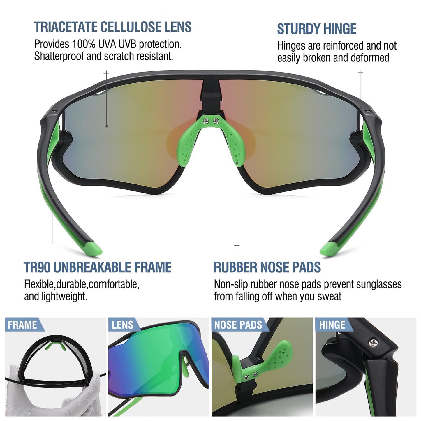 DUCO Kids Sunglasses Youth Baseball Sun Glasses Lightweight TR90 Frame UV400 Sports Cycling Shades for Boys Girls DK268