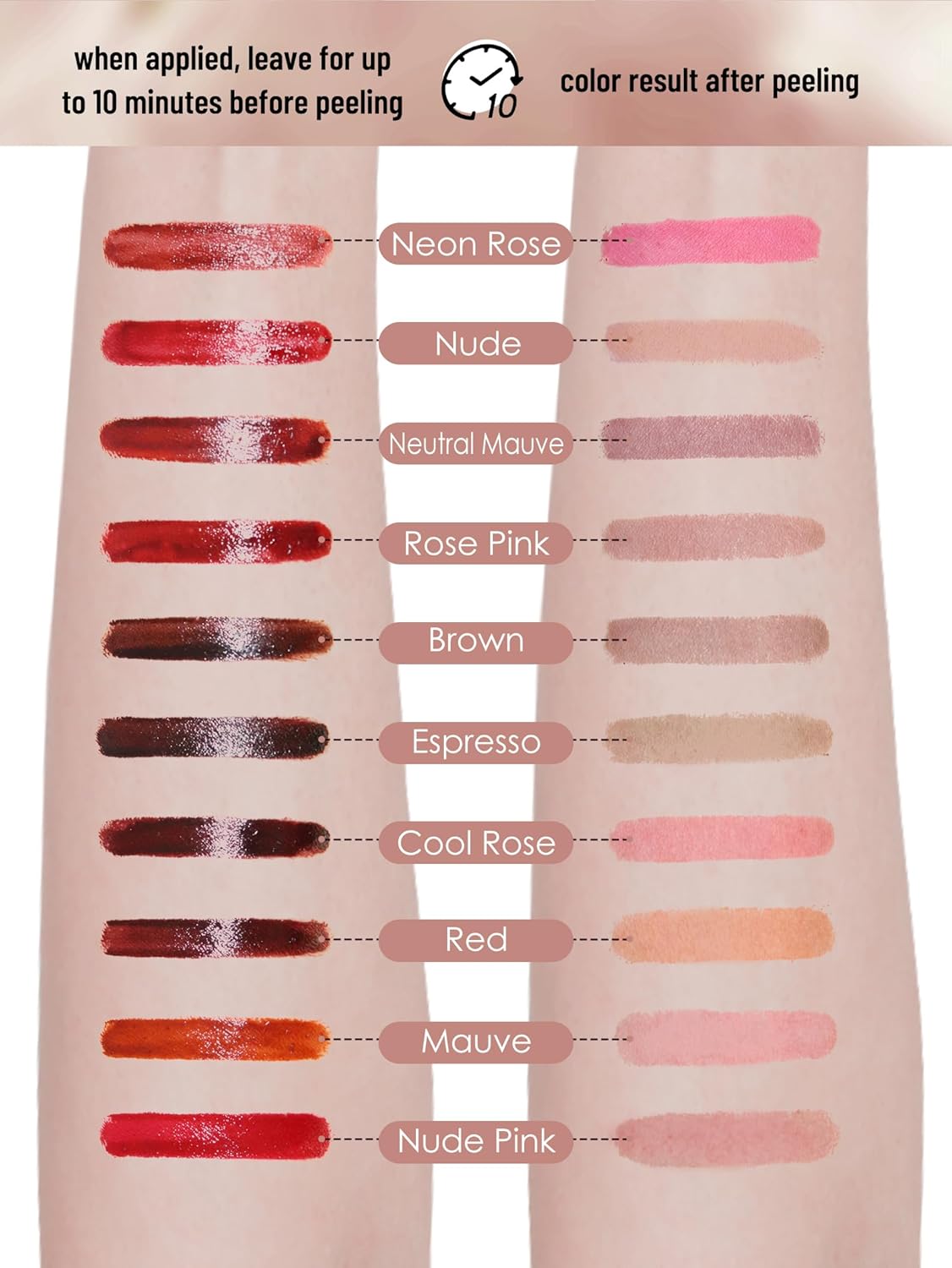 Lip Stain Peel Off Lip Liner Stain with Tweezer, Long Lasting Matte Lip Tint Tattoo, Highly Pigmented Color Lip Makeup, Waterproof Lipstick, Transfer-proof Lipstain for Women, Red