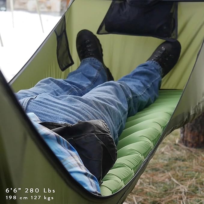 Haven Tents Lay Flat Hammock Tent - Waterproof Tent & Camping Hammock with Mosquito Net - Includes Insulated Pad and Rainfly - Haven Tent, Haven XL, Haven Safari