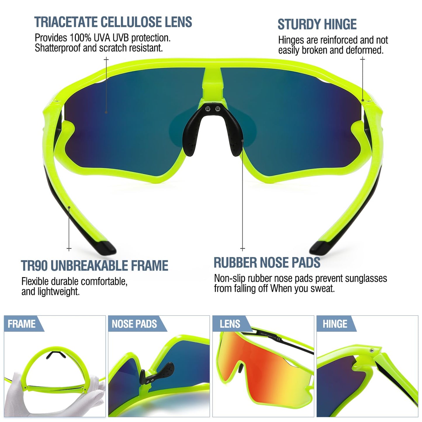 DUCO Kids Sunglasses Youth Baseball Sun Glasses Lightweight TR90 Frame UV400 Sports Cycling Shades for Boys Girls DK268