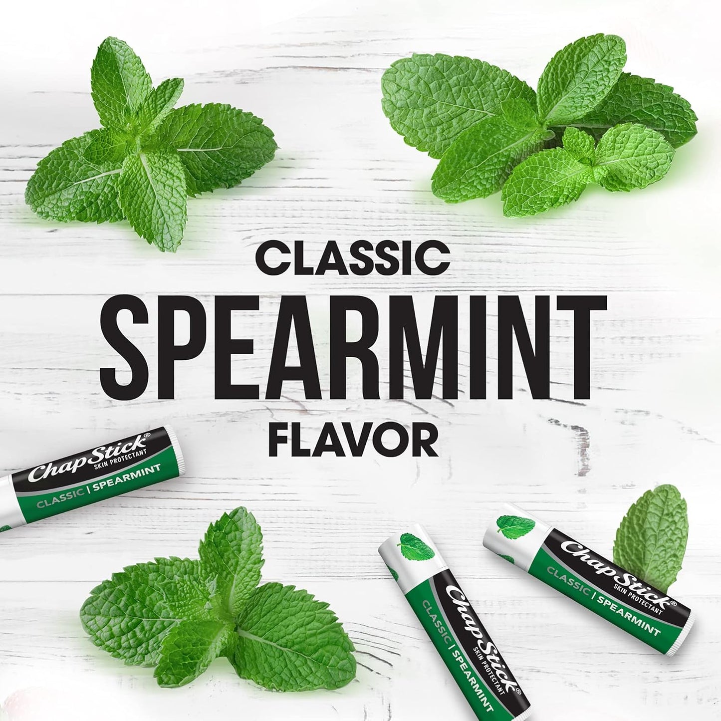 ChapStick Moisturizer 2-in-1 Lipcare SPF 15 Cool Mint 3-Pack + Classic Spearmint Lip Balm 2-Pack, 0.15 Oz Ea (5 Piece Set)