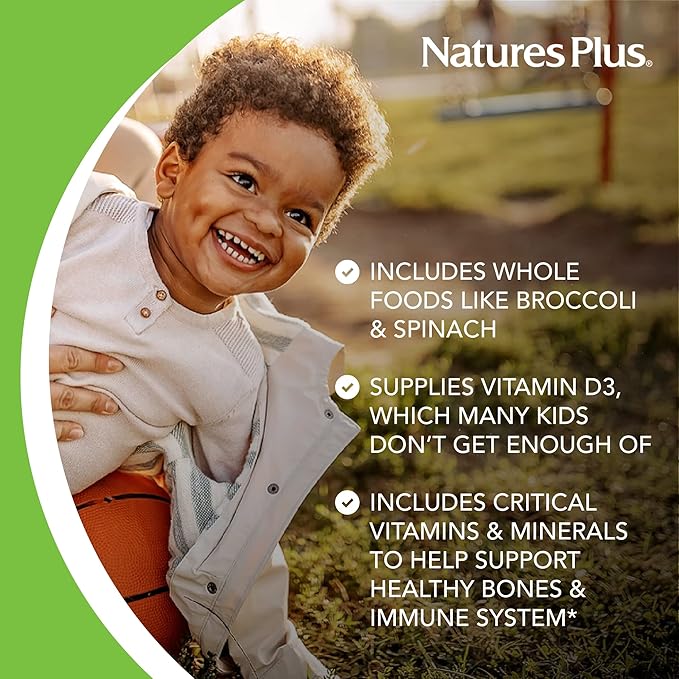 Natures Plus Animal Parade Children's Chewable Multivitamin - Orange Flavor - 90 Animal-Shaped Tablets - Promotes Health & Well-Being - Vegetarian, Gluten Free - 45 Servings
