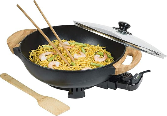 Bestron AEW100AS Electric Wok, Metal, 5 Litres