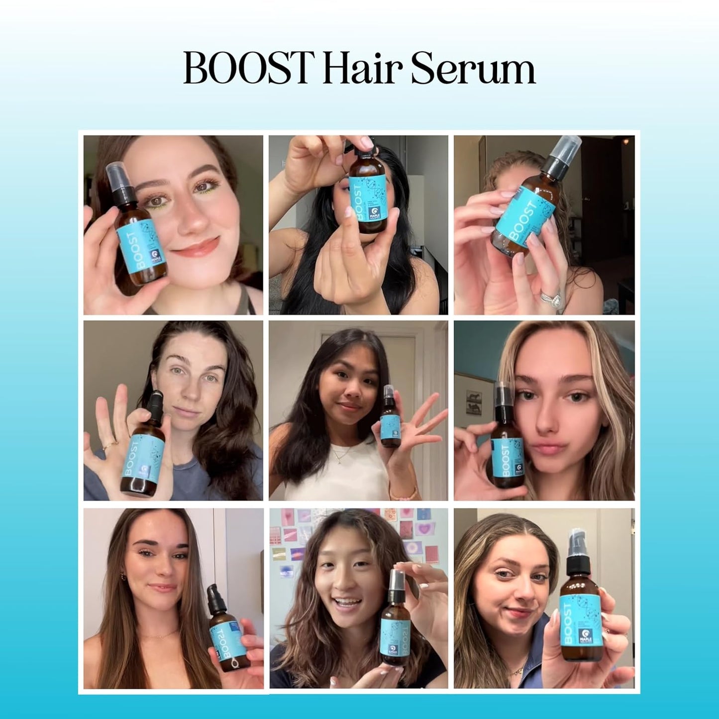 Volumizing Biotin Hair Serum for Men & Women - Caffeine Serum for Hair and Scalp Care with Peppermint Black Castor & Rosemary Oil for Enhanced Volume Shine & Hydration - Vegan & Cruelty Free (4 Fl Oz)