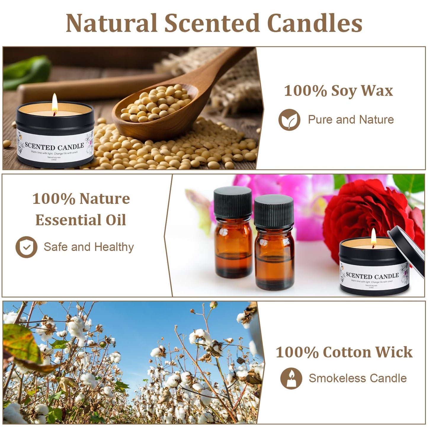 9 Pack Scented Candles Gift for Women and Men, Aromatherapy Candle Set for Home Scented, Small Candle Gift Set Basket for Boyfriend dad him Friend boss Mother Birthday Christmas Thanksgiving