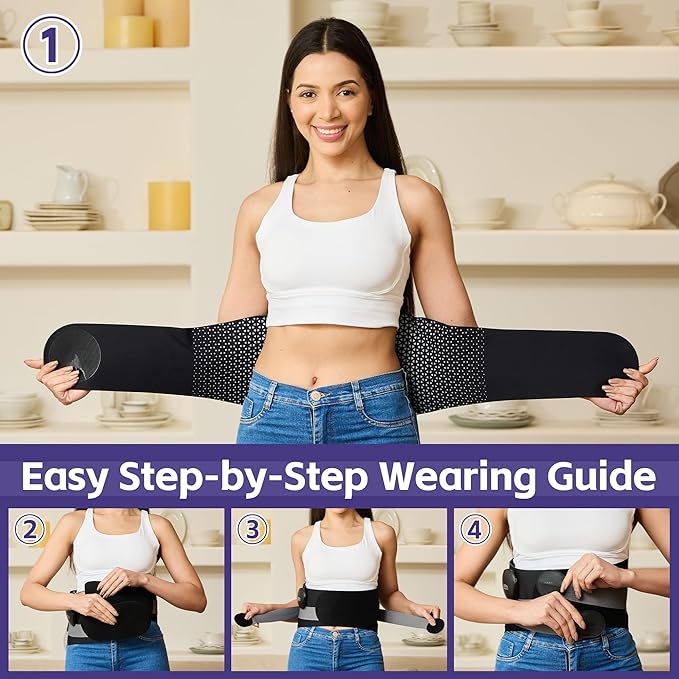 Cordless Heating Belt and Relaxation Massager Set for Pain Relief