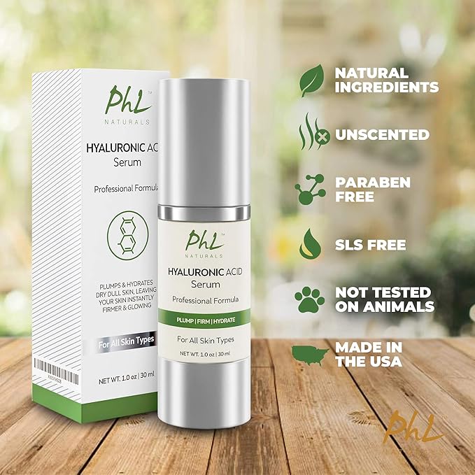 Hyaluronic Acid Serum for Face - (1.75 fl oz / 50 ml) with Vitamin C and E, Anti-Aging Line Correcting Serum - Boosts Hydration, Plumps Skin to Fill in Fine Lines and Wrinkles