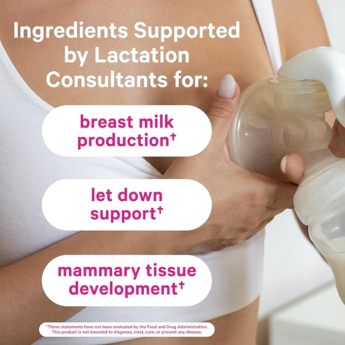 Pink Stork Pumping Moms Lactation Supplement - Support Breast Milk Supply and Flow with Goat's Rue, Milk Thistle and Moringa, Fenugreek-Free, Breastfeeding Essentials for New Moms - 60 Capsules