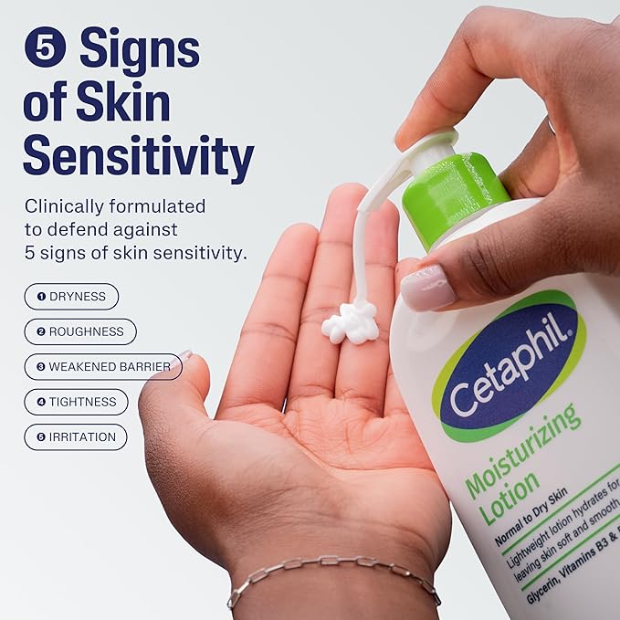 Cetaphil Daily Facial Cleanser Lotion for Combination to Oily, Sensitive Skin, 16 oz + Travel Size Moisturizing Lotion 2 oz
