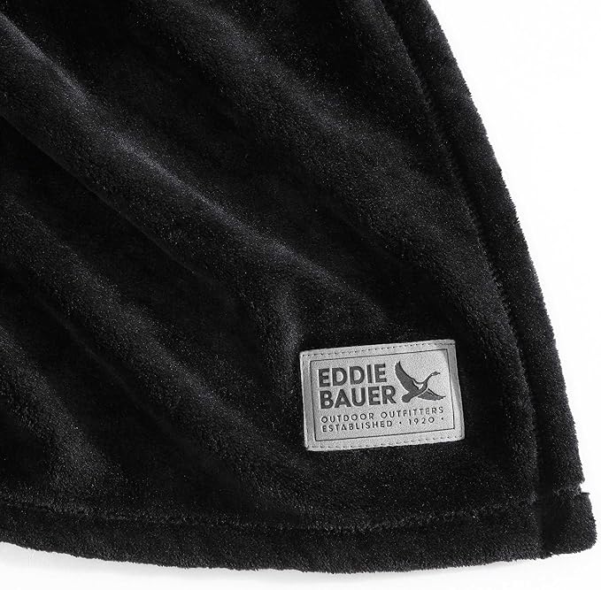 Eddie Bauer - King Blanket, Ultra Soft & Warm Plush Bedding, Bedding Set for The Colder Seasons (Black, King)