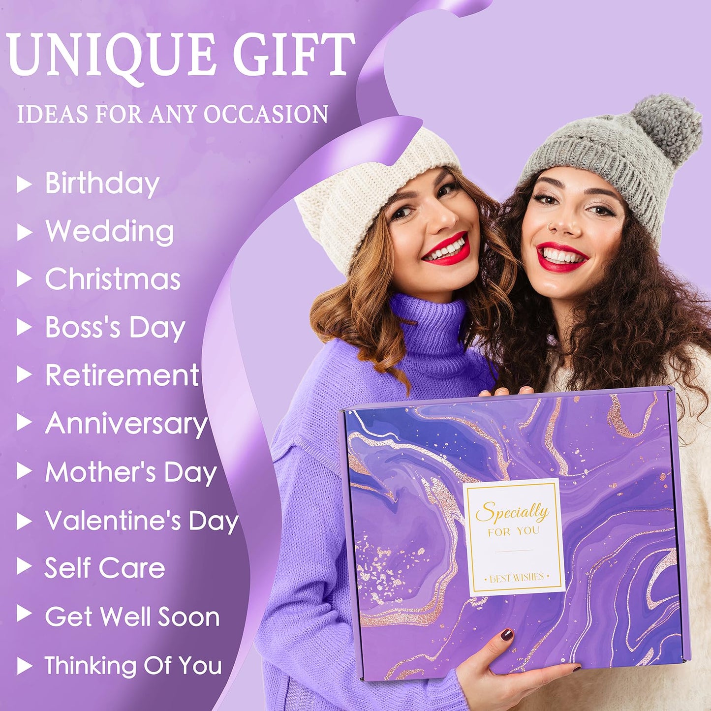 Aeenr Birthday Gifts for Women Self Care Gifts Get Well Soon Gifts, Happy Birthday Spa Gift Baskets w/Flannel Blanket 40 OZ Tumbler Care Package for Mom Wife Sister Best Friend Her Daughter