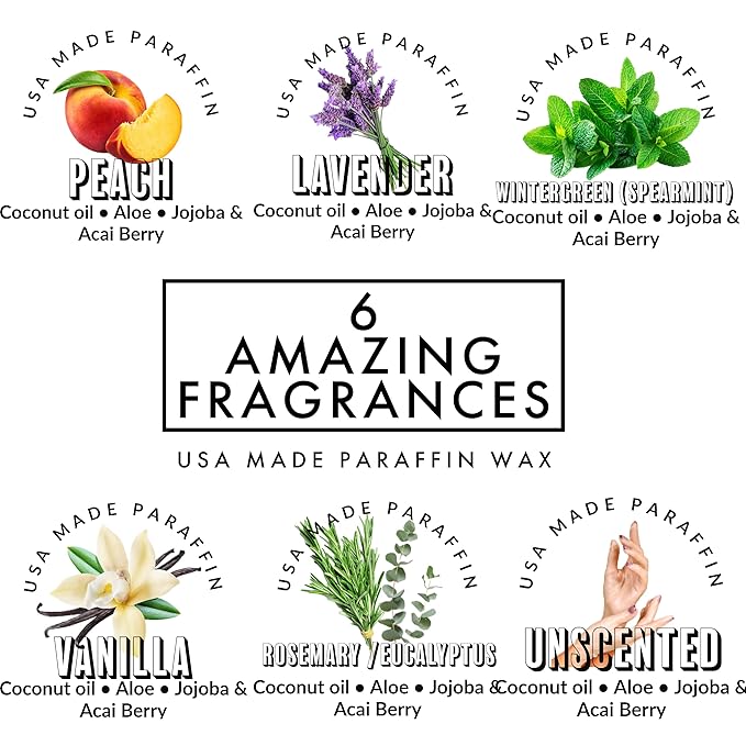 Premium Paraffin Wax Refills - Made in USA - Enhanced and Rich Oil Infusion of Coconut and Jojobo for Luxurious Spa and Home Use on Hands and Feet (Unscented, 1 pound)
