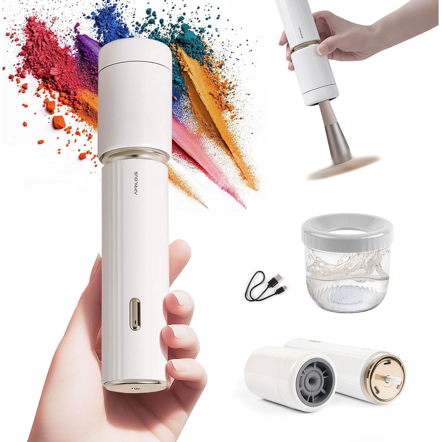 Electric Makeup Brush Cleaner Bundle with Tea Tree Oil Cleaner 25.36 fl.oz