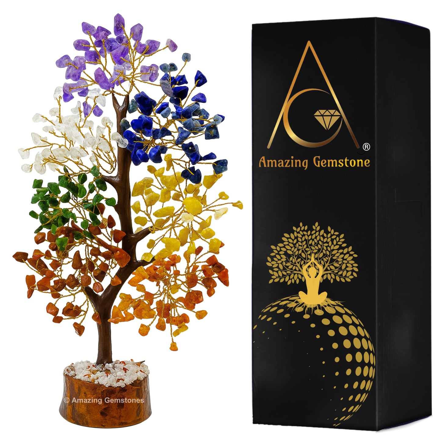 Amazing Gemstone Chakra Tree of Life Crystal Tree Gifts for Women - Spiritual Healing Crystals, Handmade Gemstone Ornament for Meditation, Yoga, and Home Office Decor Christmas Stocking Stuffer