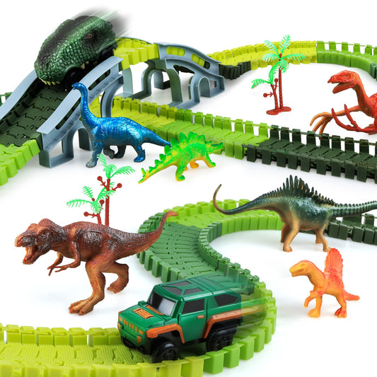260 PCS Construction Race Tracks for Kids Toys, 2 Electric Cars, 4 Construction Cars, 1 Map & Flexible DIY Track Set, Engineering Toys for 3 4 5 6 Year Old Boys Girls