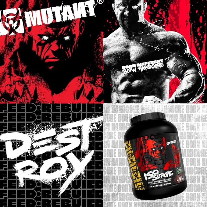 Mutant ISO Surge Whey Protein Isolate Powder Acts Fast to Help Recover, Build Muscle, Bulk and Strength, 1.6 lb (Vanilla Ice Cream)