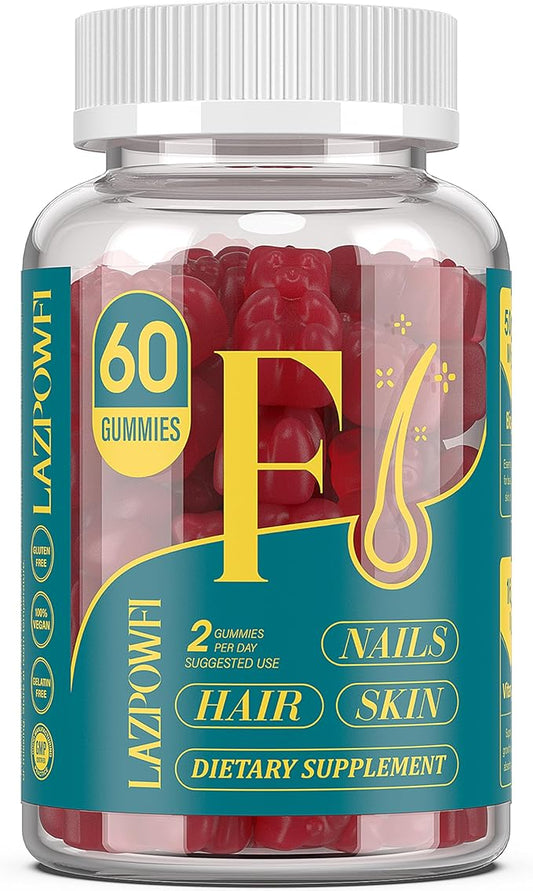 Biotin Gummies for Hair, Skin and Nails - Hair Vitamins for Men & Women, 10,000mcg Max Strength Vitamin B7 for Hair Growth and Stronger Nails,60 Counts - Cranberry Falvor-70