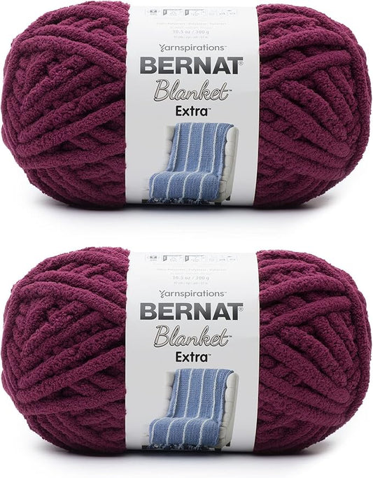 Bernat Blanket Extra Chunky Chenile Acrylic Yarn - Pack of 2