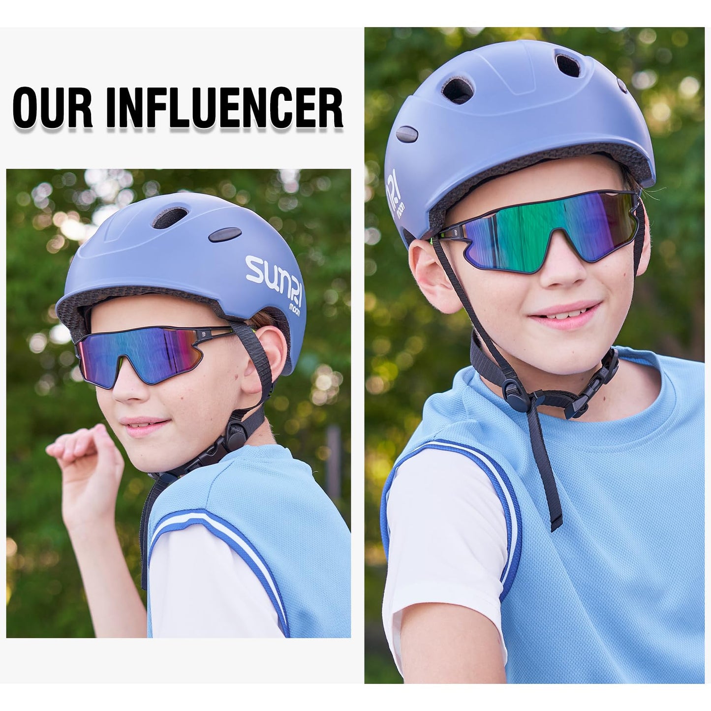 DUCO Kids Sunglasses Youth Baseball Sun Glasses Lightweight TR90 Frame UV400 Sports Cycling Shades for Boys Girls DK268