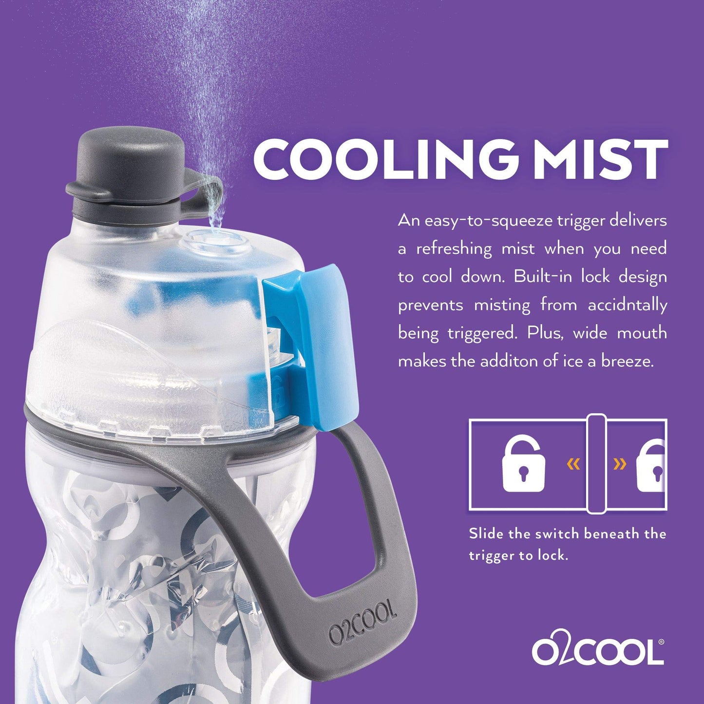 O2COOL Mist N' Sip Insulated Water Squeeze Bottle-20 oz, 20 Ounce, Basketball (HMCDP31)