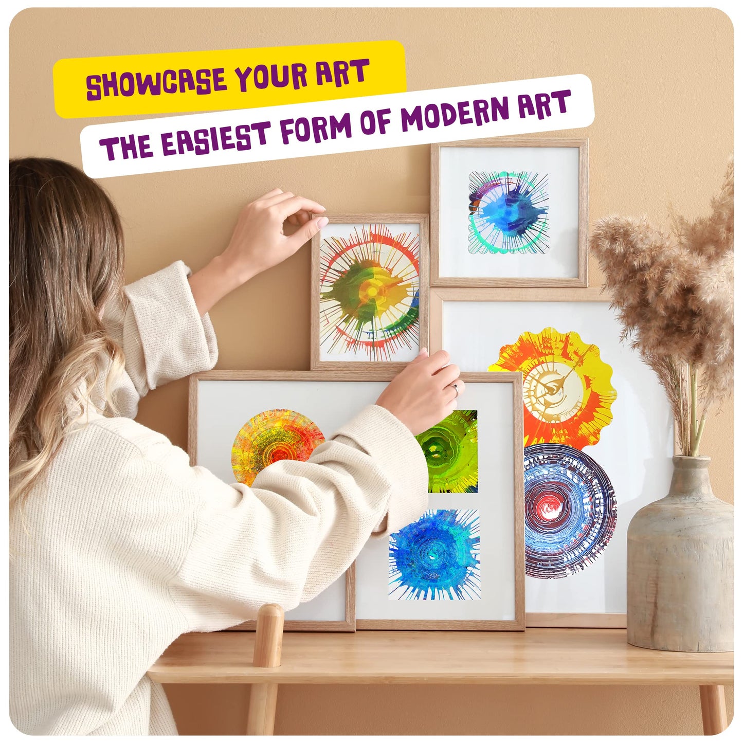 Dan&Darci Paint Spin Art Machine Kit for Kids - Arts & Crafts for Boys & Girls Ages - Art Craft Set Gifts for 6-9 Year Old Boy, Girl - Painting Spinner Toys - Birthday Gift Ideas for Ages 6-12 Years