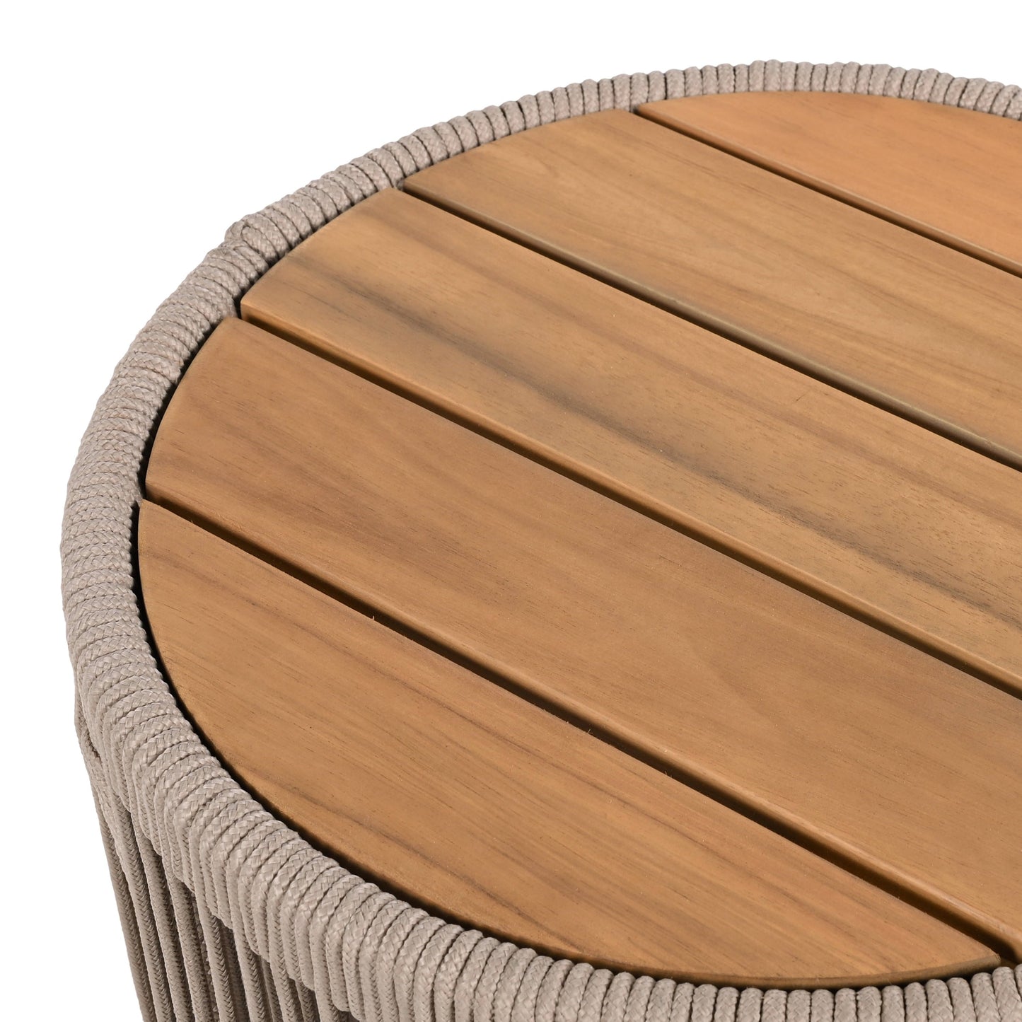 Homy Casa Modern Outdoor End Table, Side Table for Patio, Deck, and Balcony Use, Beige